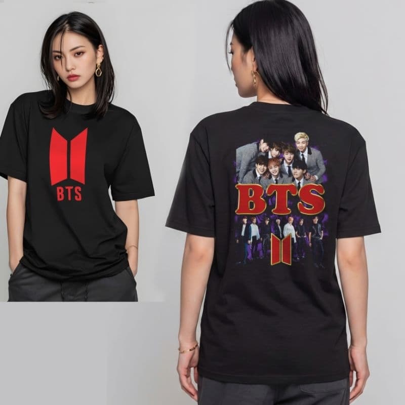 Camiseta BTS K-pop Tour 100% Algodão Unissex Masculina Feminina Conforto Premium