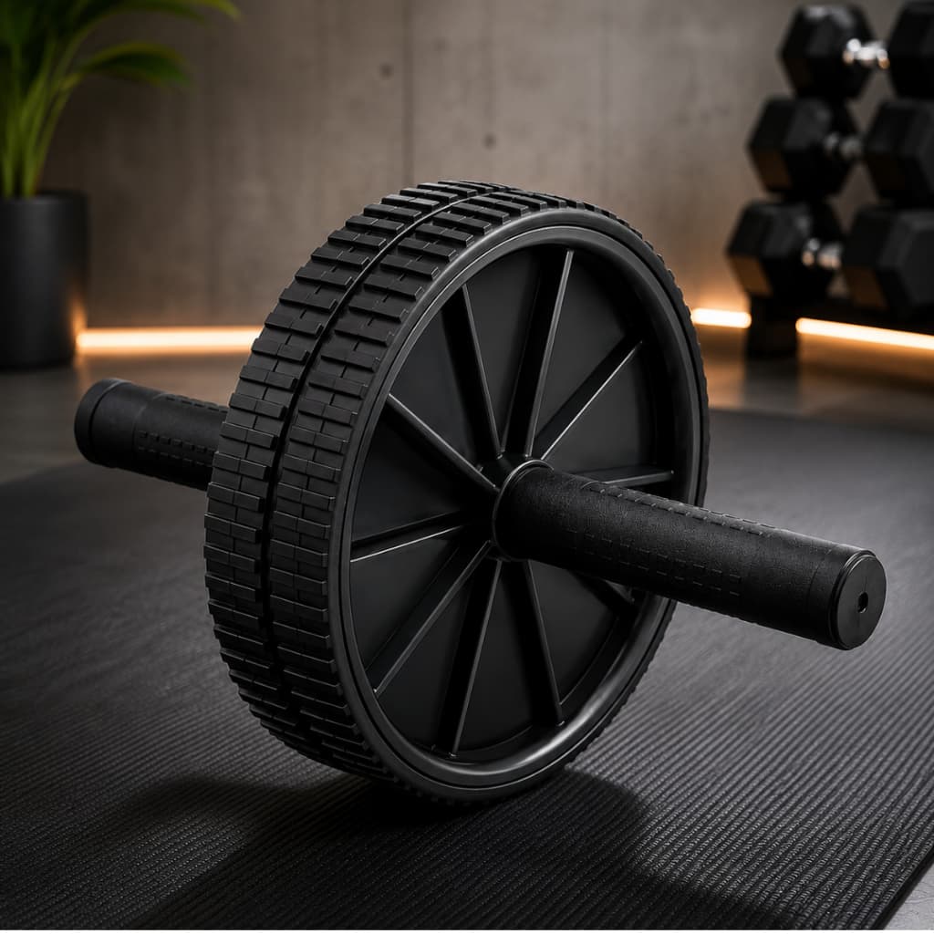 Roda Abdominal Dupla Suporte Ergonomico Pegada Antiderrapante Treino Fitness