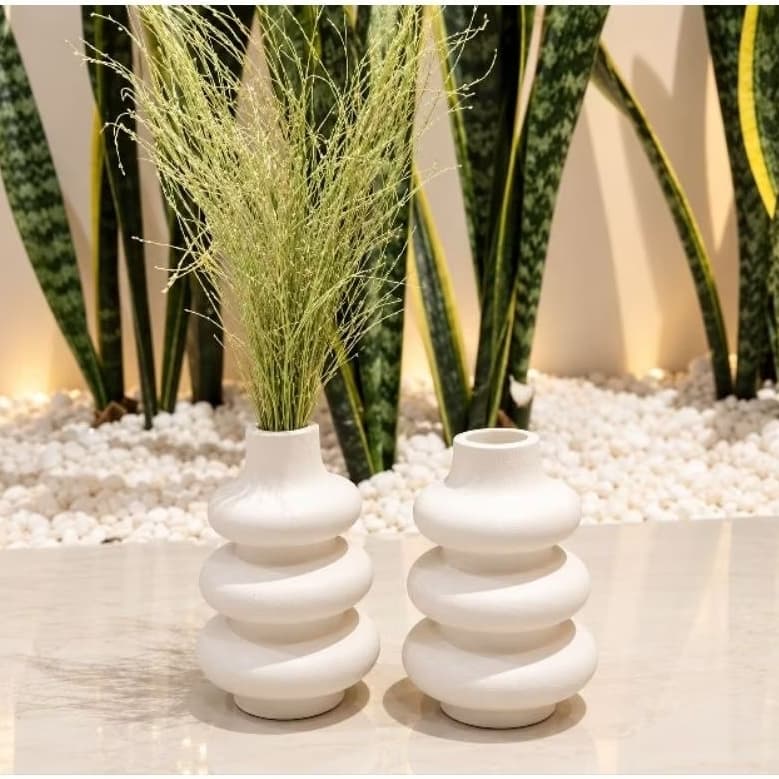 kit decoração duas peças / Vaso decorativo de gesso / Vasinhos