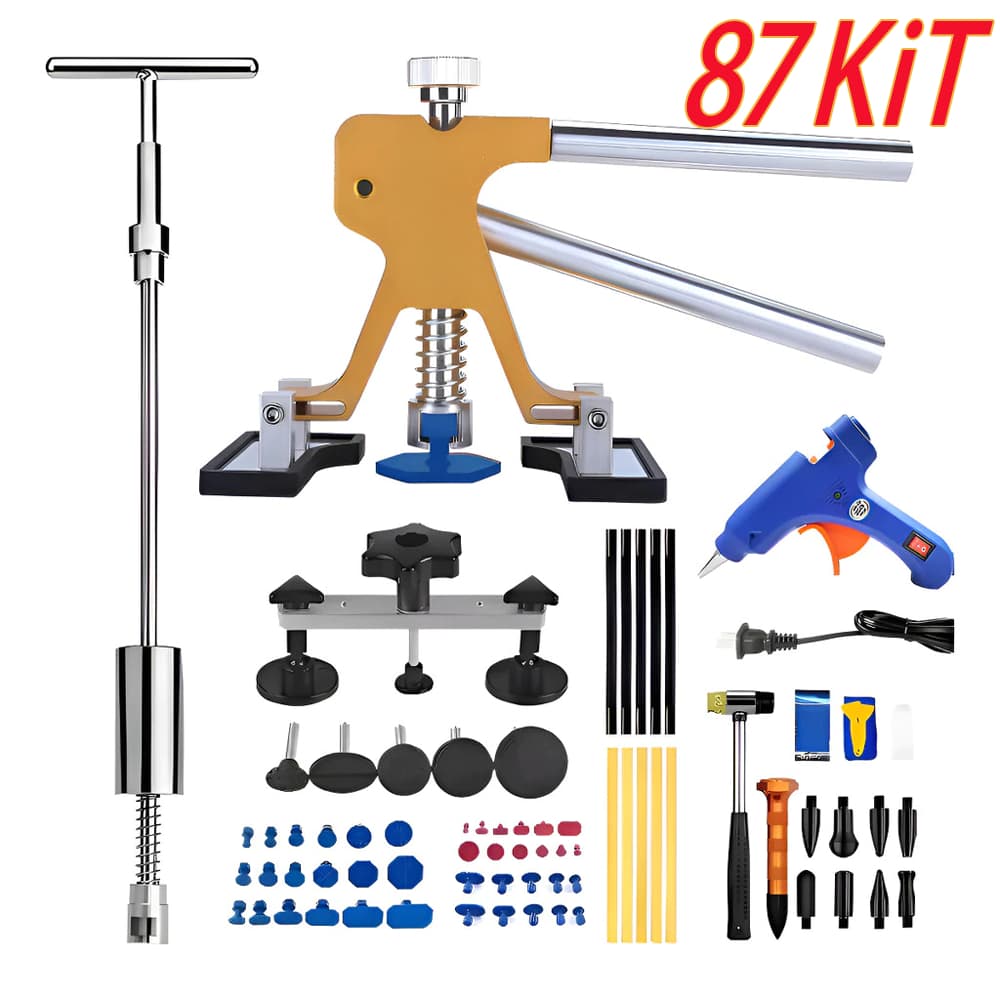 Kit 87 Profissional Martelo De Tubarão + Ventosa e Extrator T para Reparo de Amassados na Lataria - Universal