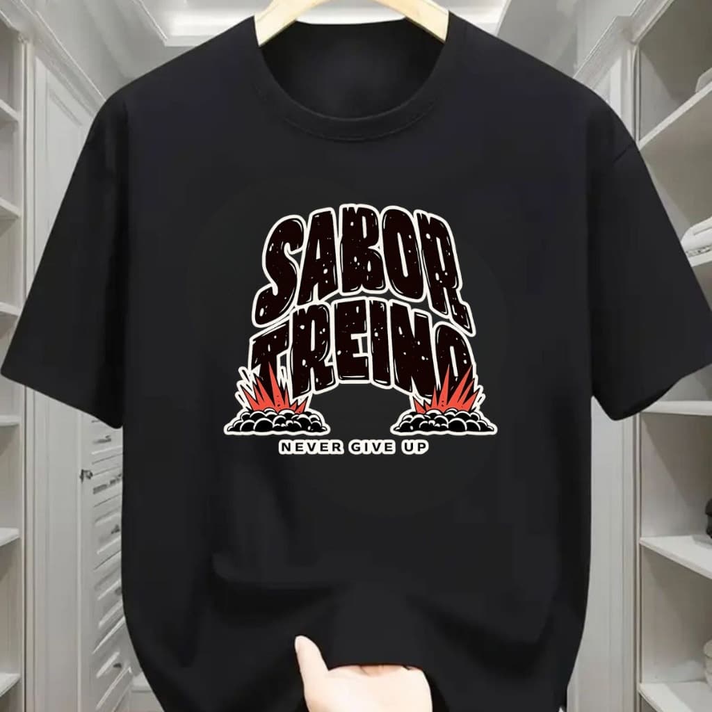 Camiseta Feminina Estampa SABOR TREINO  Blusa 100% Algodao Malha Premium Camisa Importada Do P ao GG Envio Imediato