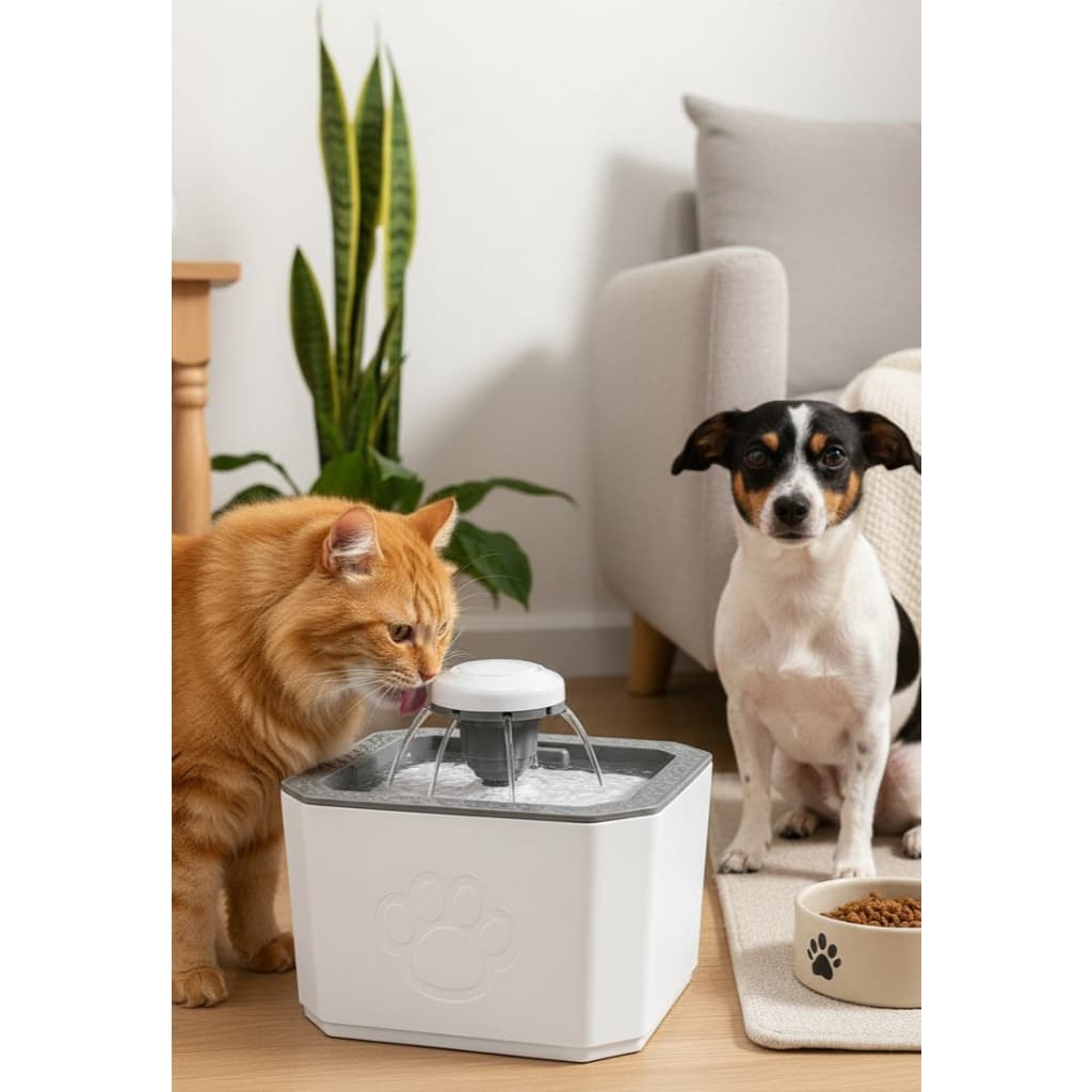 Fonte Bebedouro USB Pet  Silencioso Cães Gatos 3 Modos De Fluxo Água Corrente