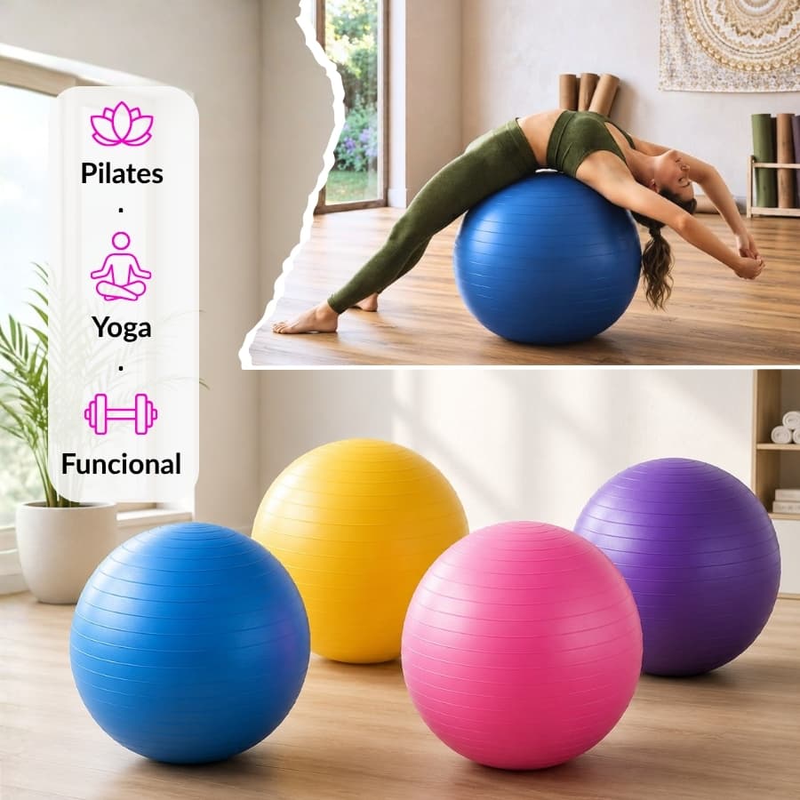 Bola De Pilates Fisioterapia Treino 65cm Exercício Elástica Funcional Yoga Academia Treino
