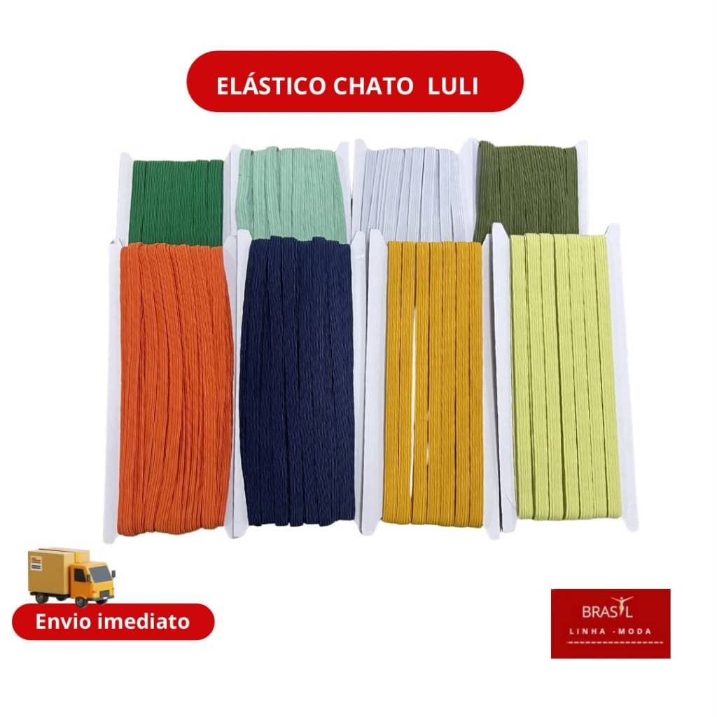Elástico Chato 8mm pacote de 10 metros/Peça Fechada