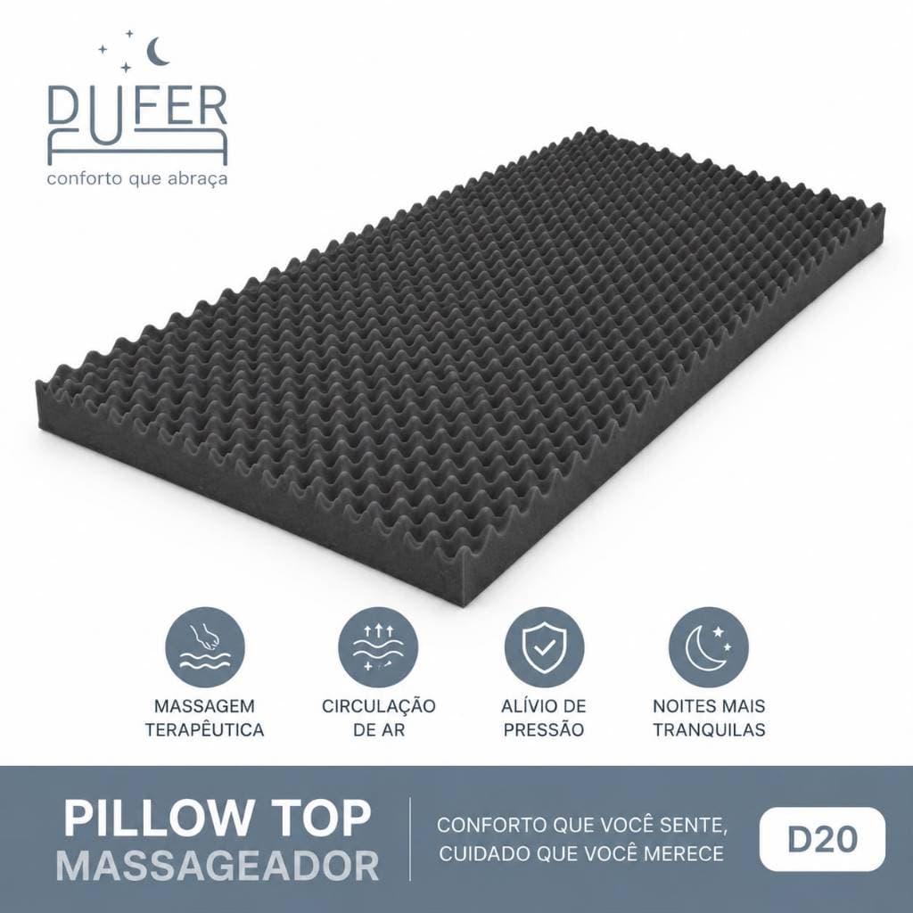 Pillow Top Massageador Colchonete Caixa De Ovo Casca Anti-escaras Casal D20 Alívio de dores musculares