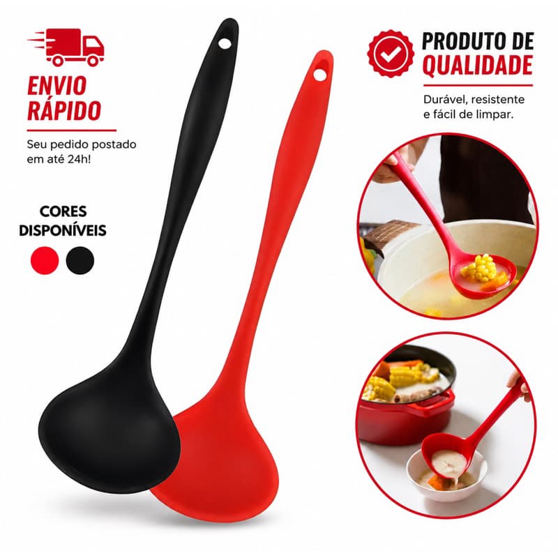 1/2/5 Concha De Silicone Vermelho/Preto Grande Durável| Linha premium dequalidade l Artigos De Cozinha Promoção