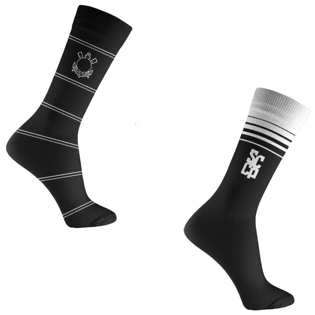 Kit 2 Pares Meia Casual Oficial Futebol Clube CORINTHIANS