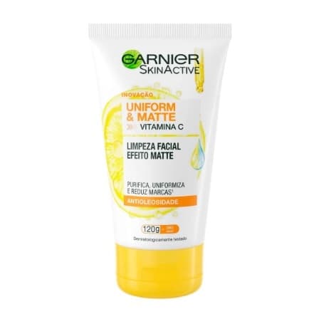Sabonete Facial Antioleosidade Vitamina C Garnier Uniform Matte 120g