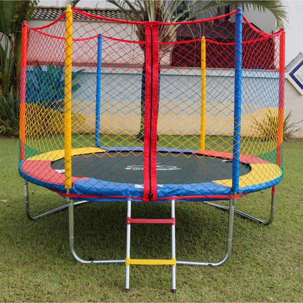 Cama Elástica 2,44 mts Pula Pula Henri Trampolim Completa Rede Proteção Reforçada Infantil