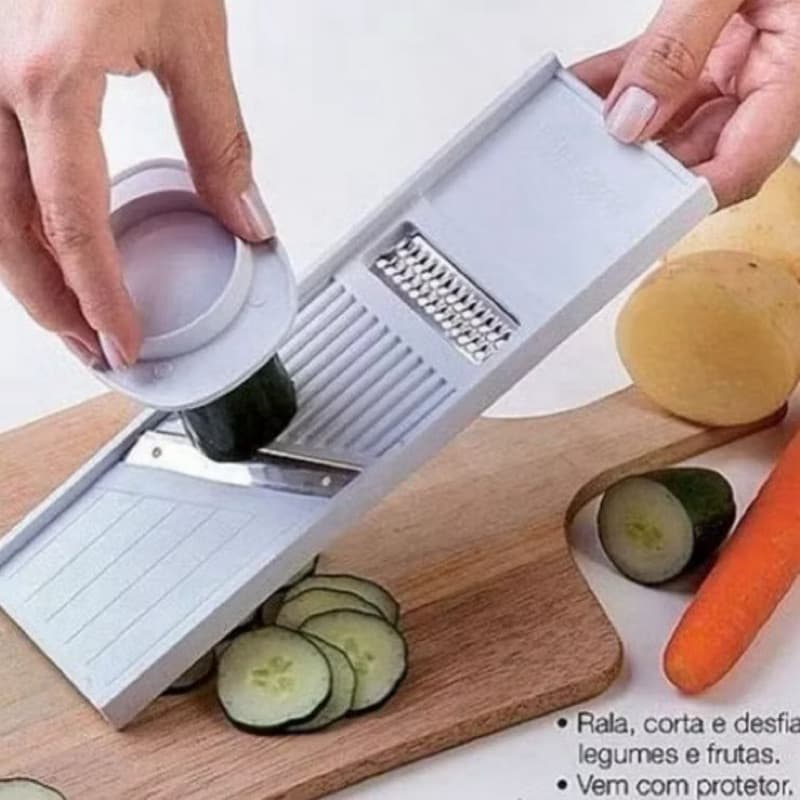 Cortador e Fatiador de Legumes + DESCASCADOR DE BRINDE- Design Ergonômico