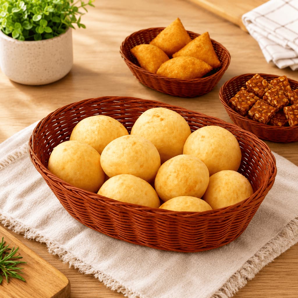 Kit Cestas Oval 23cm  Aramada Lanchonete Fritas Pão de Queijo Cestinha Organizadora Polipropileno