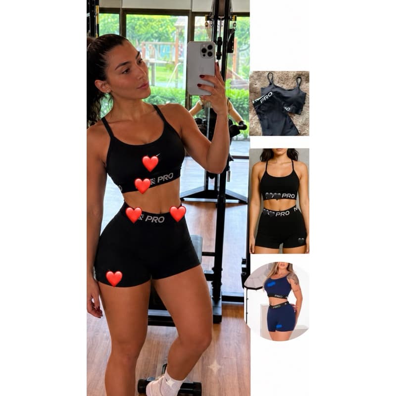Conjunto Feminino Academia Short + Top Fitness - Zero Transparência