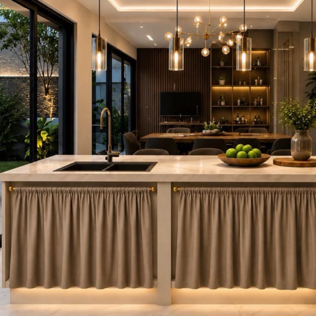 Cortina de pia cozinha 6,00 x 0,80 decoração