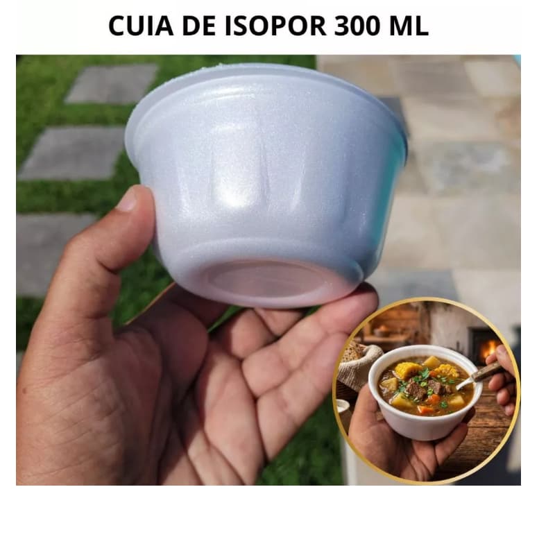 Pote de Isopor para caldo canjica jantinha otimo para Festa Junina 300ml MR300 Ultratherm com 50.unidades Resistente