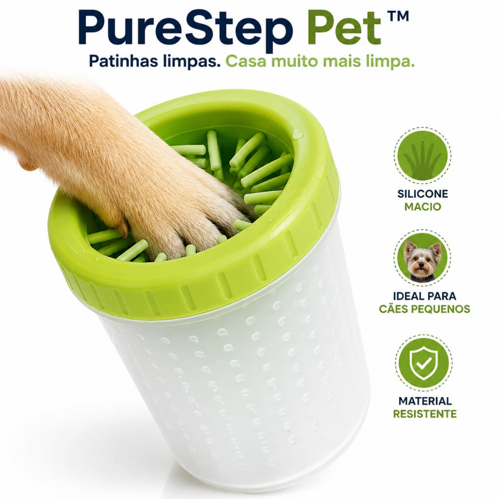 Lava Patas Cachorro Pequeno Silicone Limpa Patinhas Portátil Higienizador Pet PureStep Pet™