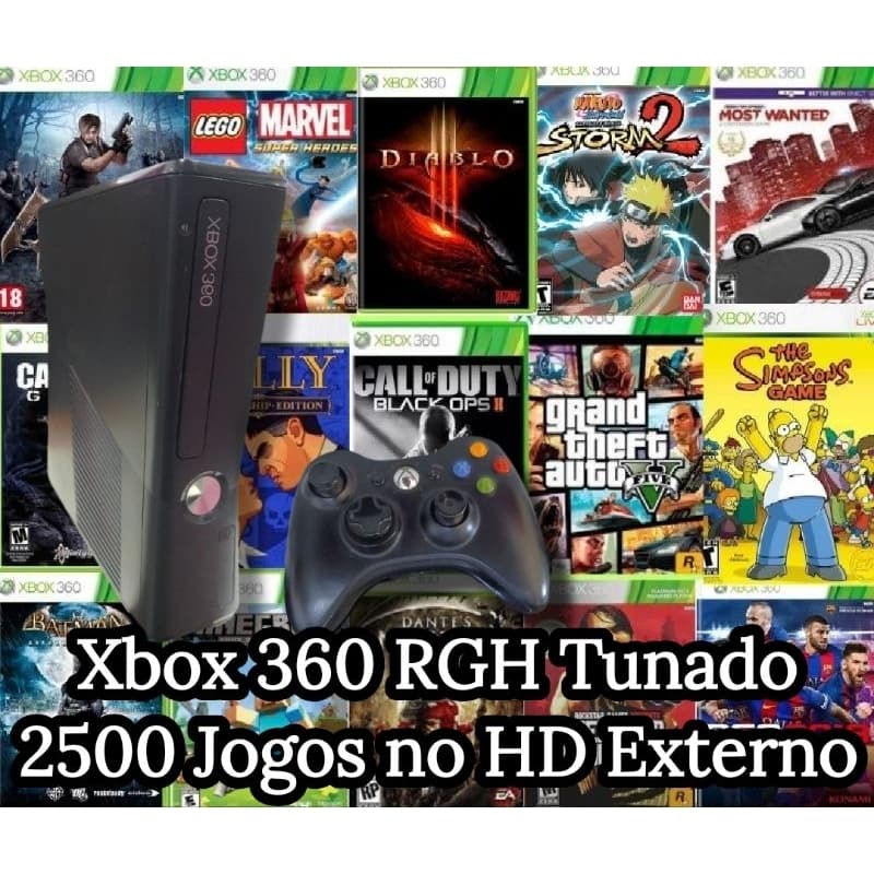 Xbox 360 RGH Tunado 2500 Jogos