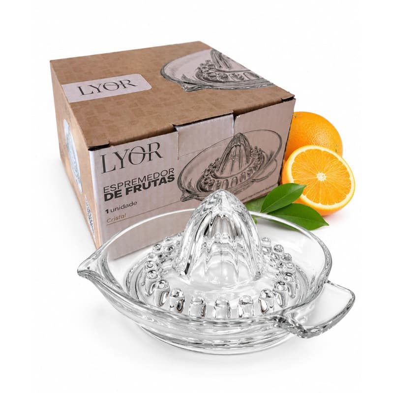 Espremedor de Frutas Limão Laranja de Cristal Vidro LYOR