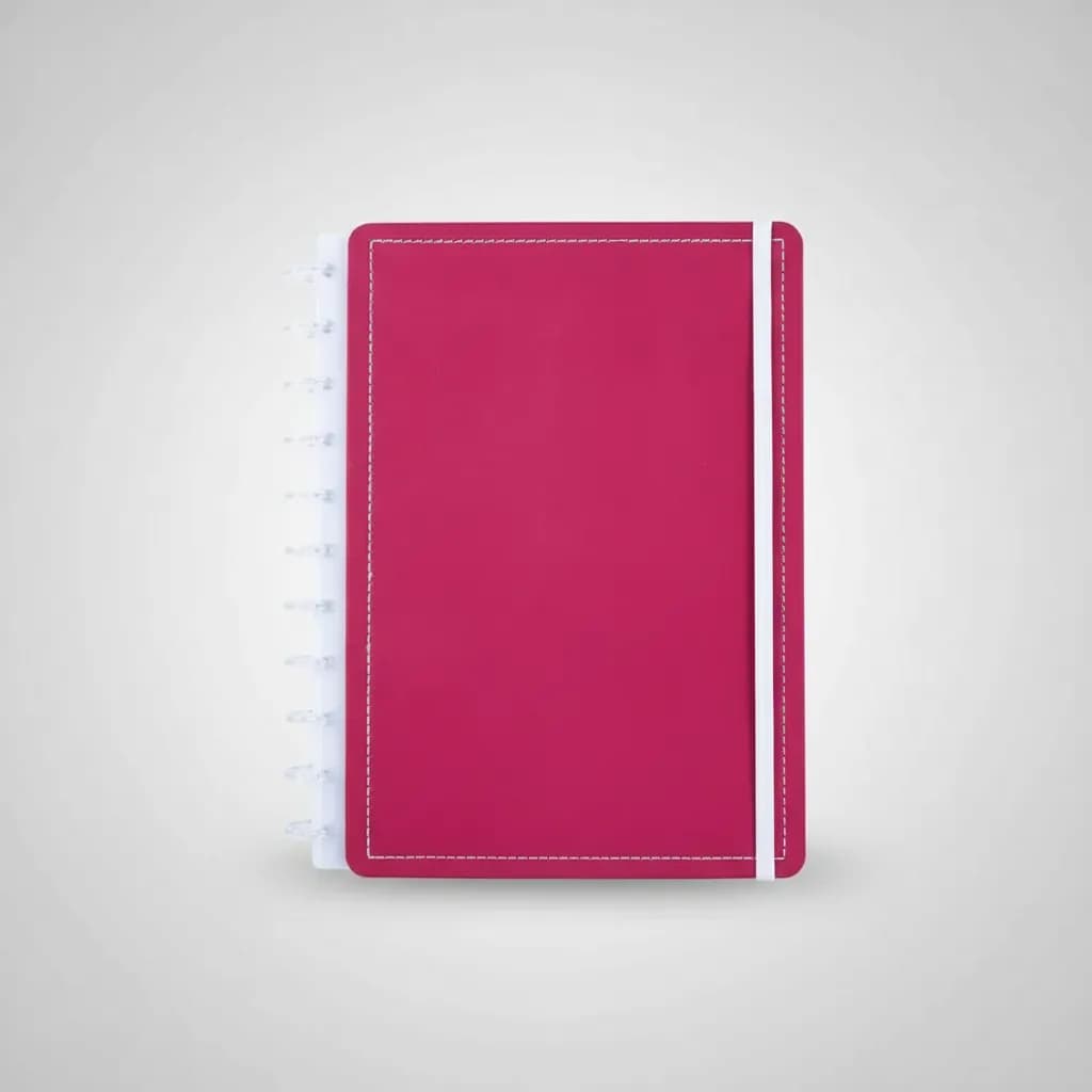 Caderno Rose Wine Médio M Disco Reposicionável Capa Dura Disko
