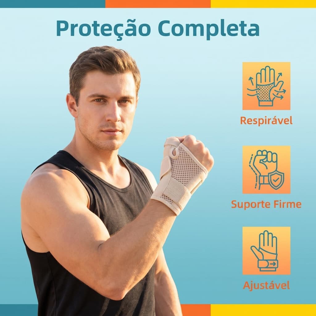 Bandagem de Pulso Antiderrapante Para Uso de Longa Duração