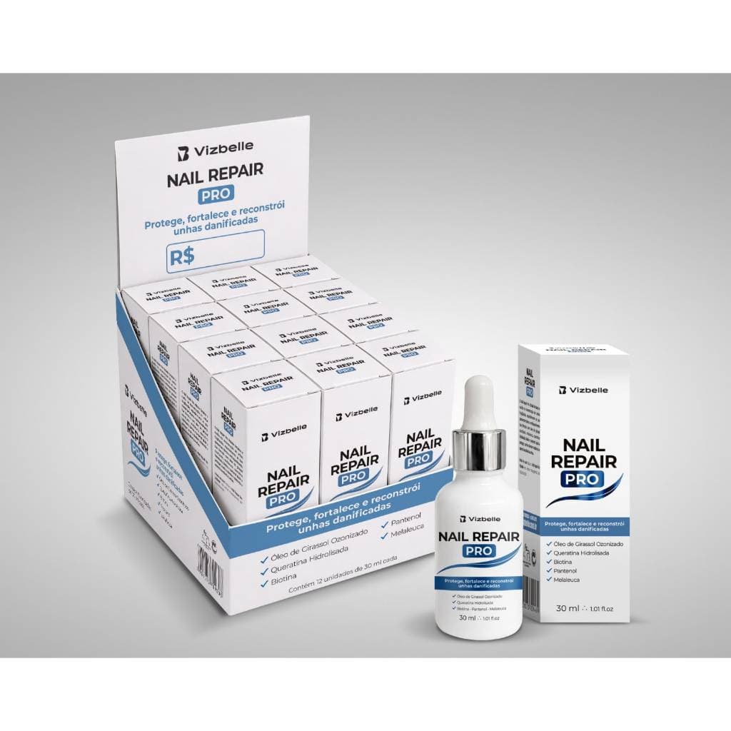 Kit 12 Nail Repair Vizbelle Sérum para Unhas 30ml