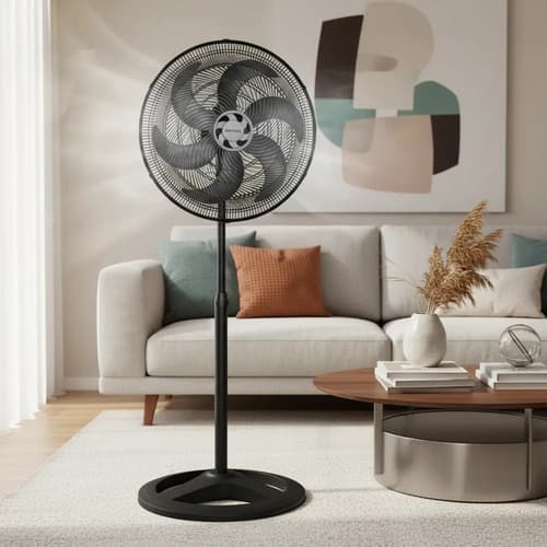 Ventilador de Coluna Ventisol Turbo 50cm 6 Pás Preto Oscilante 127V Original