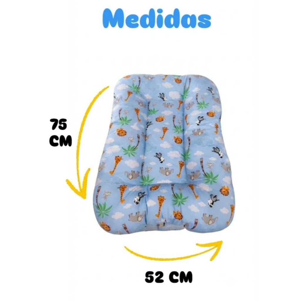 Ninho Redutor de Berço Casulinho Sensorial 100% Algodão Bebê Estampados