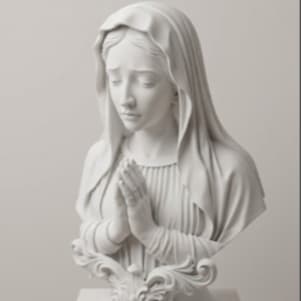 Nossa Senhora Busto Maria 3D / Escultura Moderna Realista13cm
