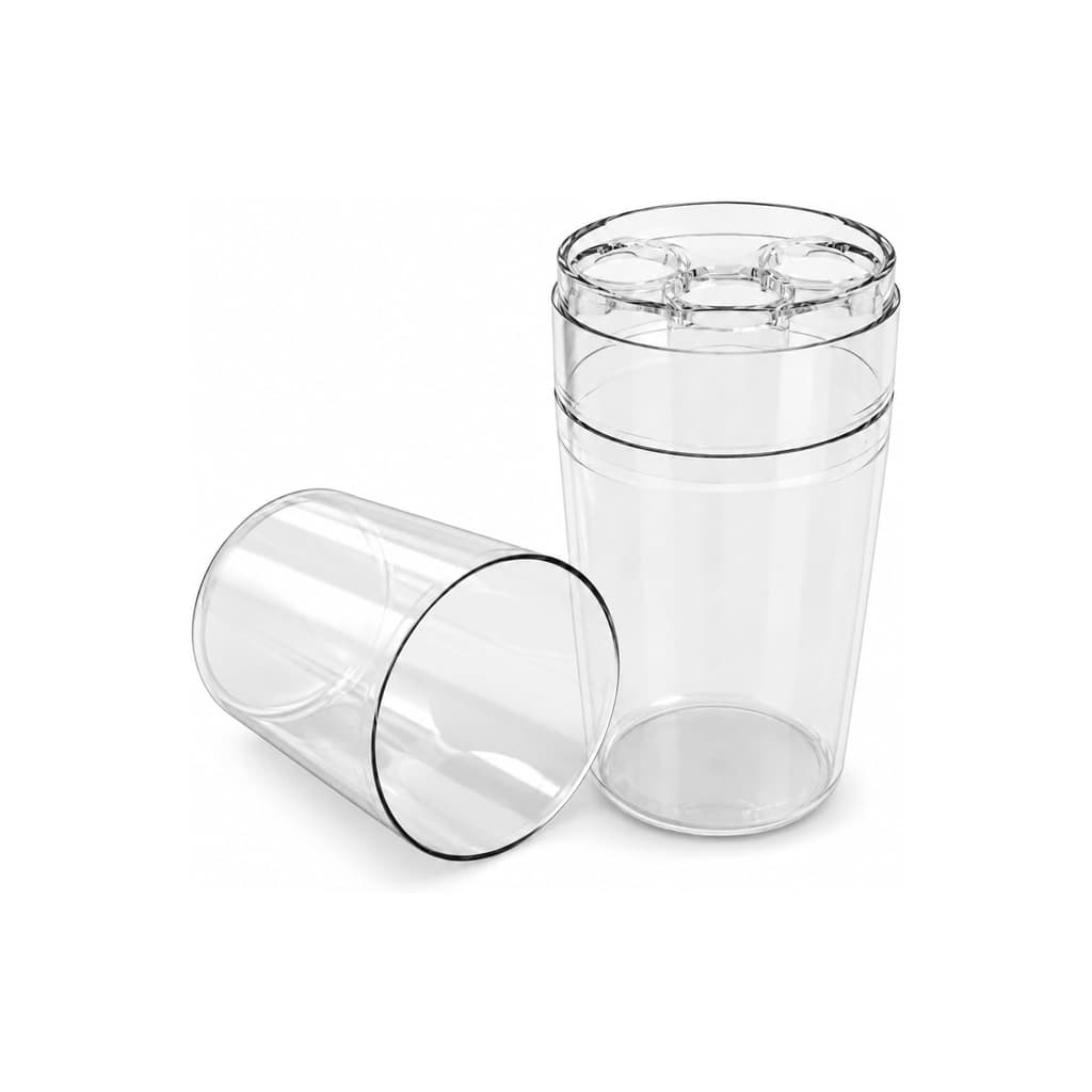 Porta Escova de Dentes Acrílico com Tampa 335ml Organizador para Banheiro Porta Creme Dental