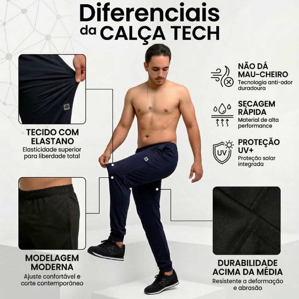 Calça Masculina Academia Esportiva Tactel Com Elastano Jogger Slim Treino Dryfit Estica Muito