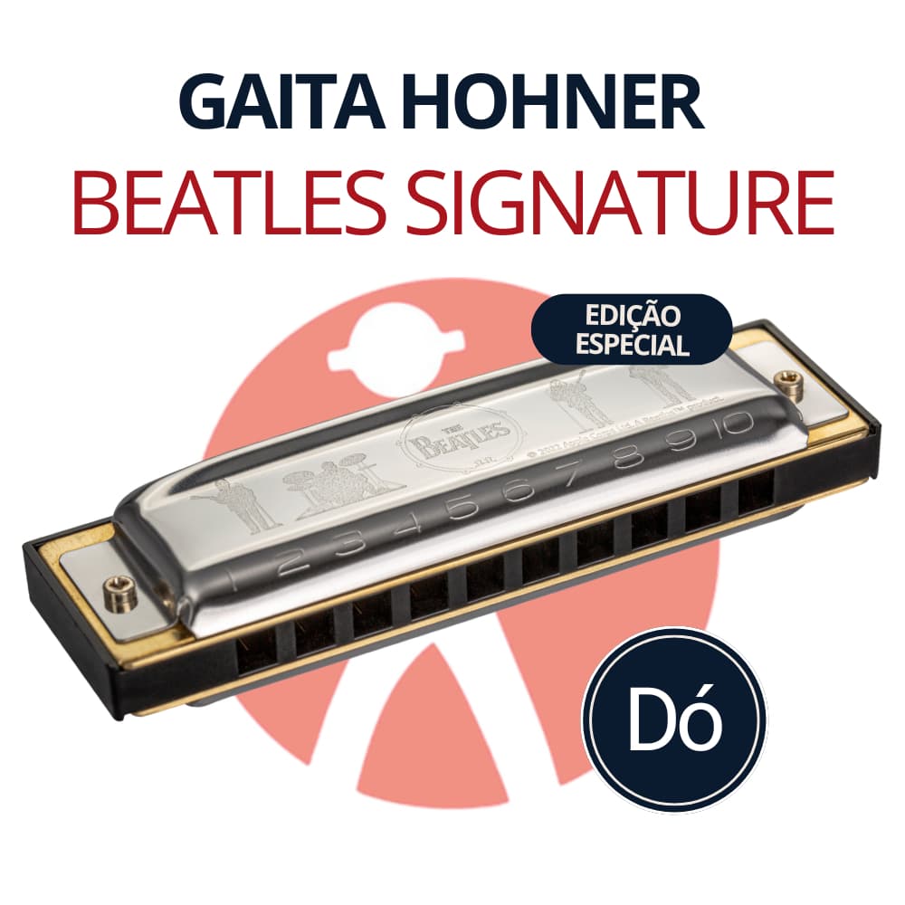Gaita Harmónica Beatles Signature em C (Do) Diatônica Gaita de Boca Profissional Gaita Hohner