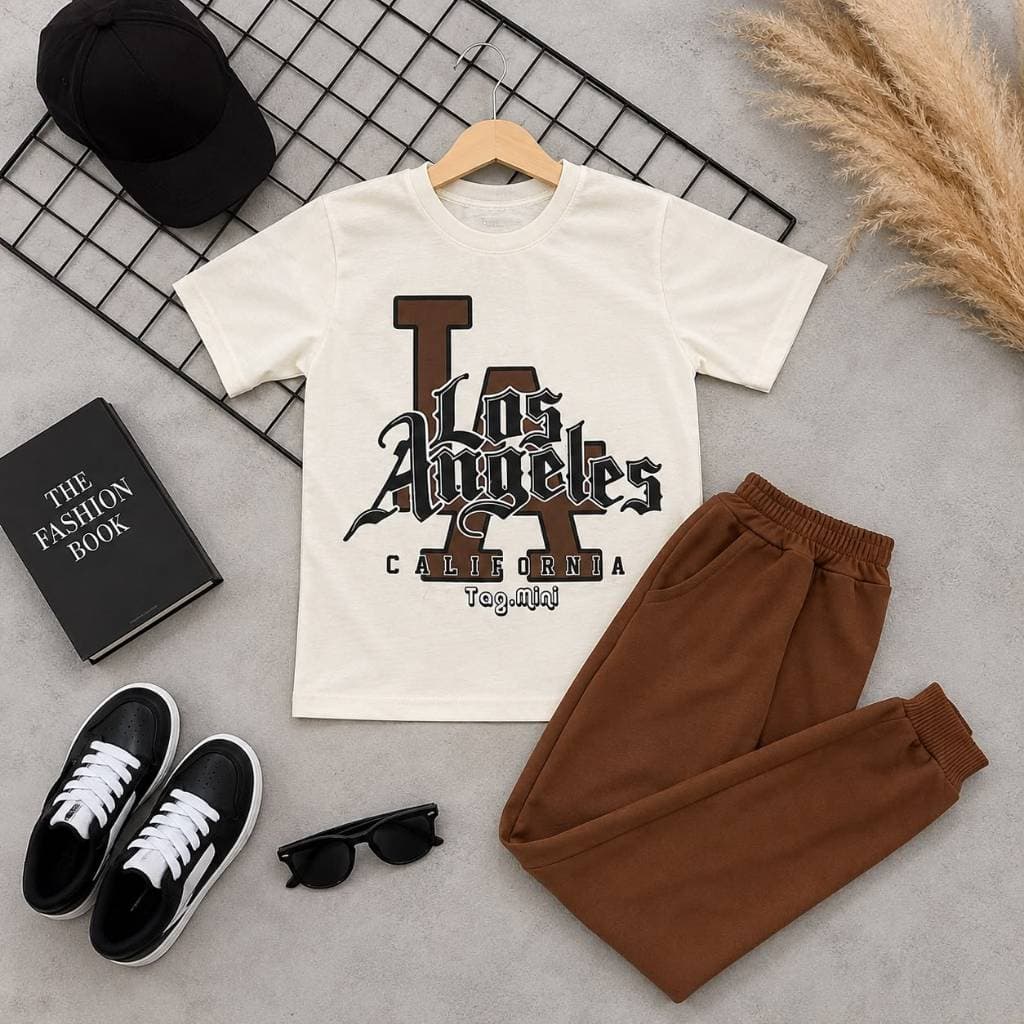 Conjunto Infantil Masculino Camisa algodão + Calça Jogger Moletinho Estilo e Qualidade