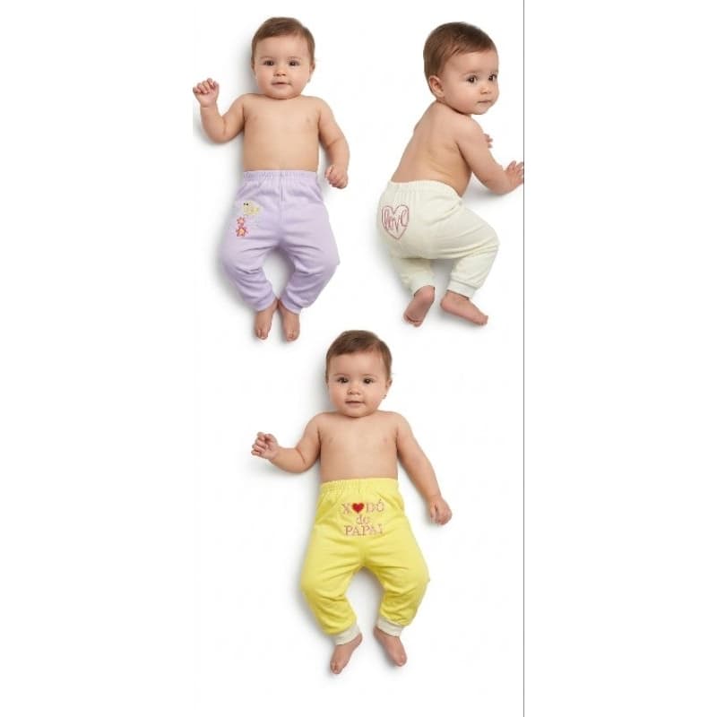 Kit 3 Calças Bebê Feminina Tam P Delicadas Pouco Usadas