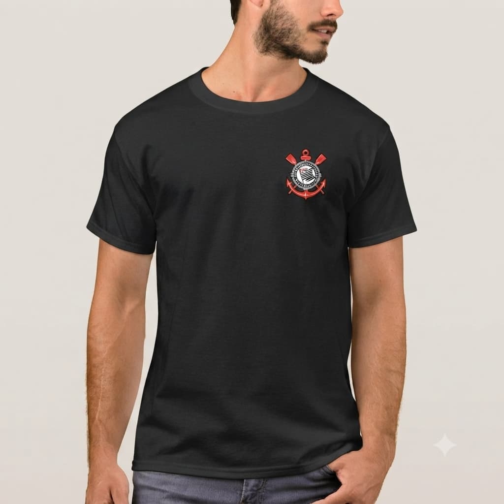 Camiseta Corinthians Masculino Feminino Unissex Blusa Timão Camisa 100% Algodão Esporte Futebol
