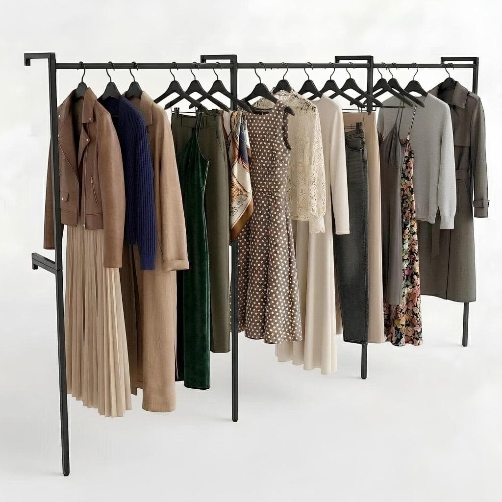 Arara Simples 3M ROUPAS LONGAS | Closet Expositor e Organizador de Roupas Preto Dourado Rosê