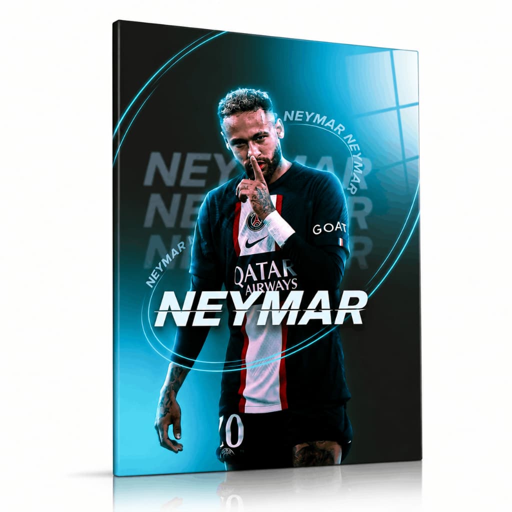 Quadro Decorativo Neymar Jr Futebol PSG Craque Arte Moderna Premium Decoração Sala Quarto Masculino