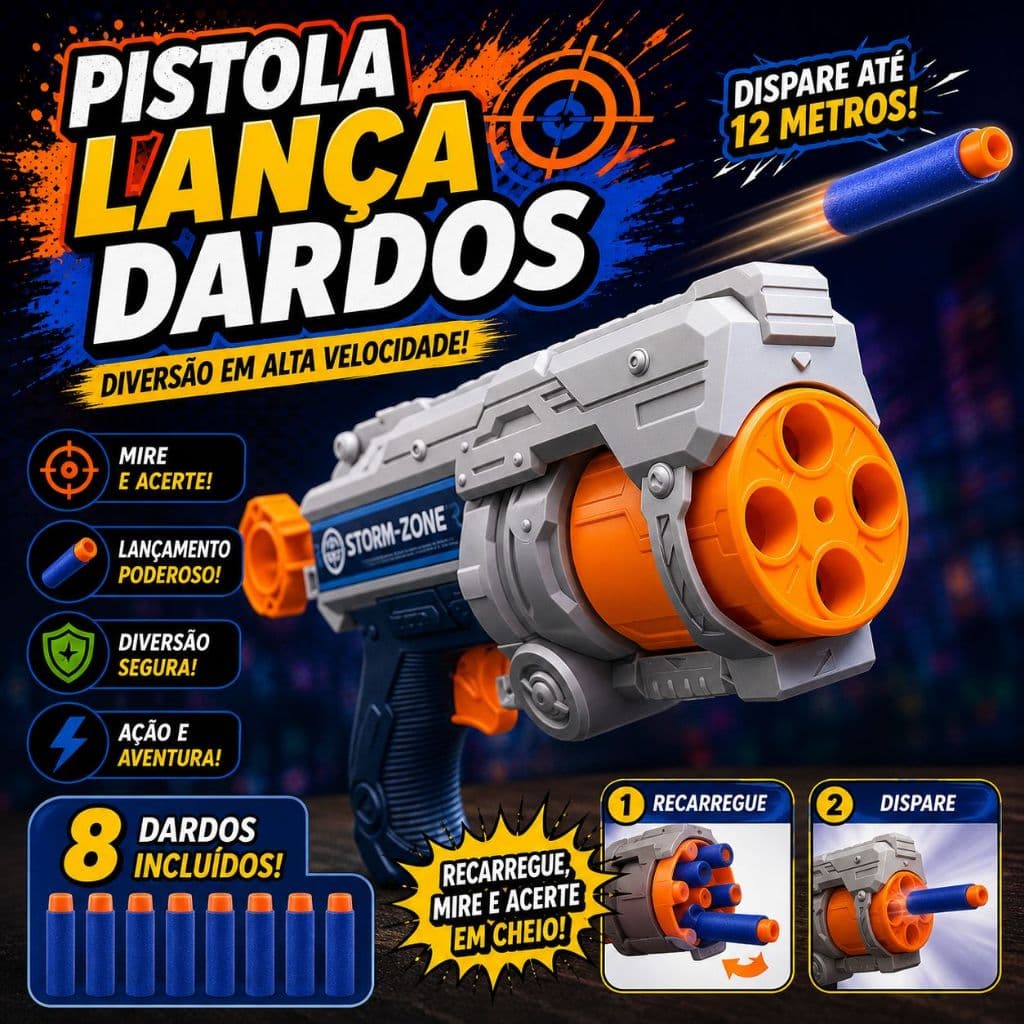 Nerf  Brinquedo Lança Dardos 12 Peças dia das crianças