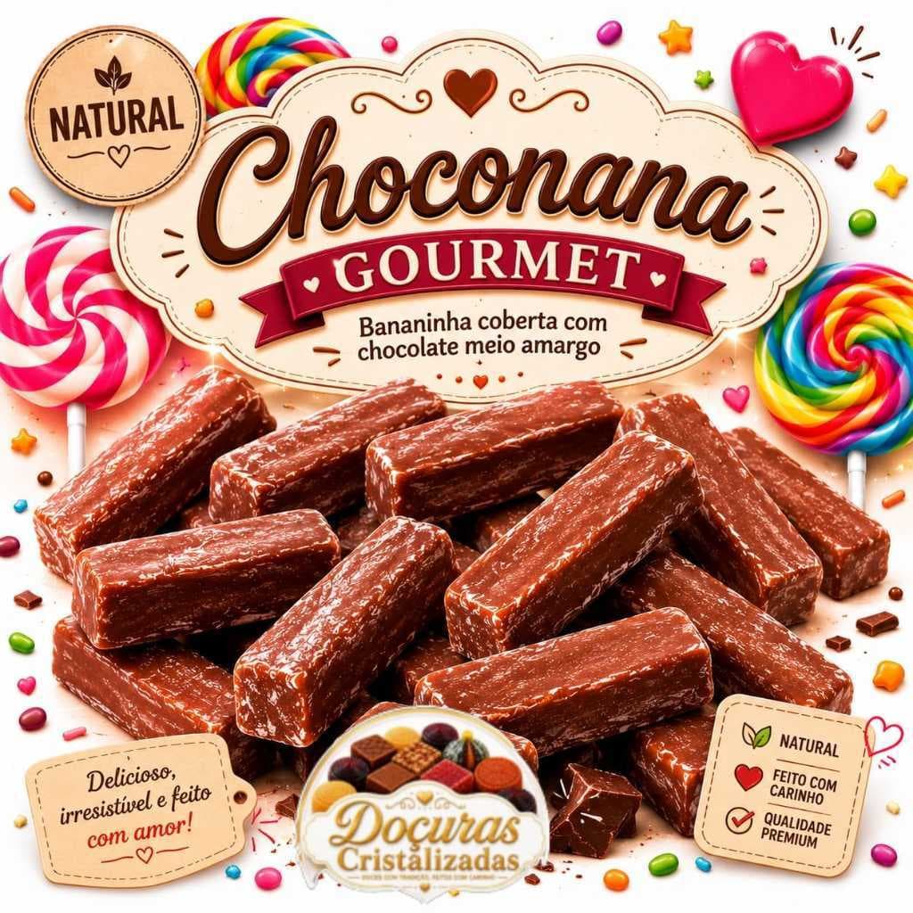 Chooconana Premium (bananinha com cobertura de chocolate meio amargo)
