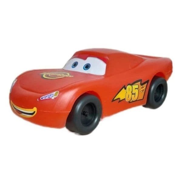 Carrinho Grande de Brinquedo Relâmpago McQueen Vermelho para Crianças, com Adesivos Plásticos, 31CM
