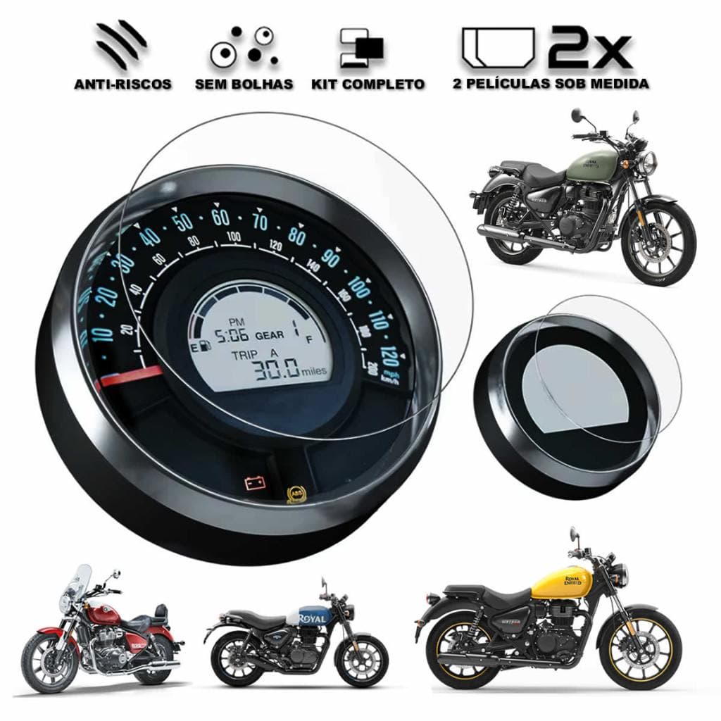 Películas Painel Royal Enfield Meteor 350 Hunter Super 650 Kit Película Anti-Risco Proteção UV LCX