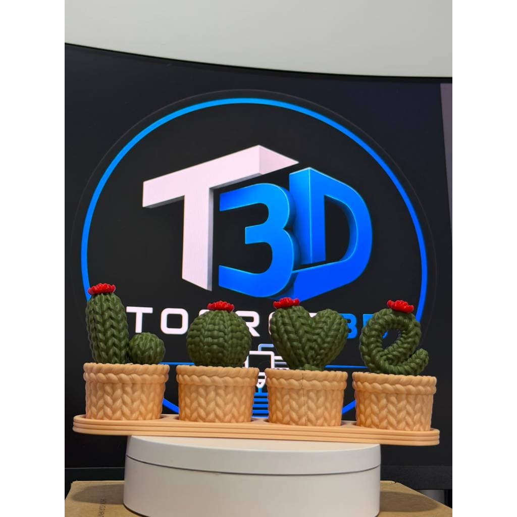 Vaso Decorativo Cactus Love em Impressão 3D | Planta Decorativa Moderna para Mesa e Escritório