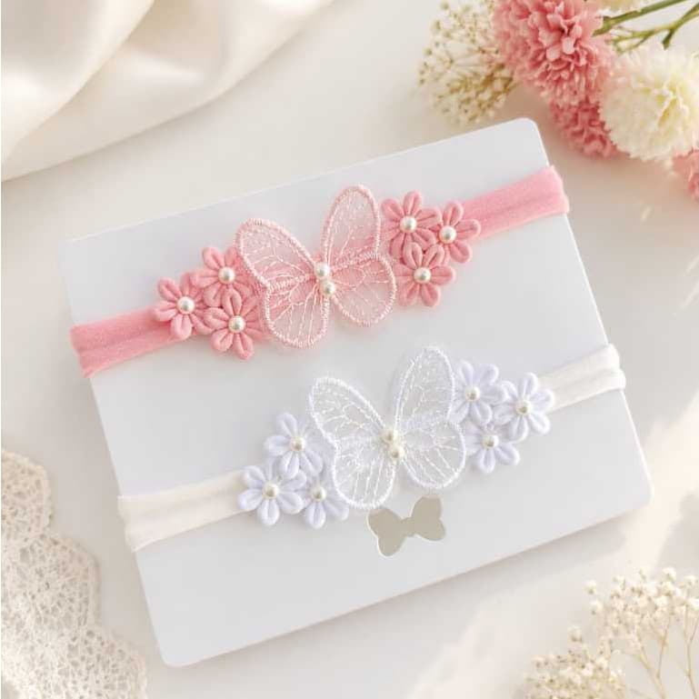 Lacinhos RN Kit faixinhas para Bebê Borboletas flor enxoval maternidade