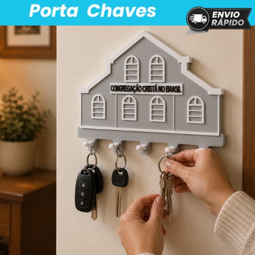 Porta Chaves CCB | Presente Congregação Cristã no Brasil | Decoração de Parede Fachada da Igreja | Organizador