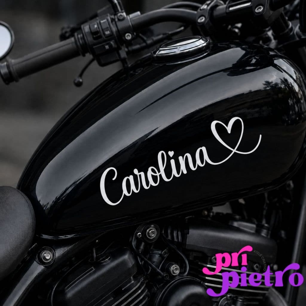 Adesivo Vinil Personalizado Com Seu Nome Carro Moto Várias Cores Prova D'Água