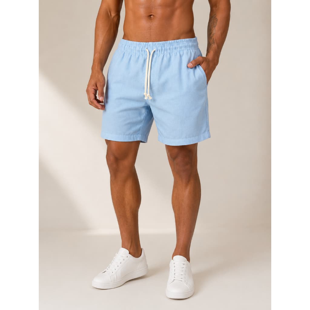 Short Linho Masculino Cós com Elástico Estilo Casual Premium