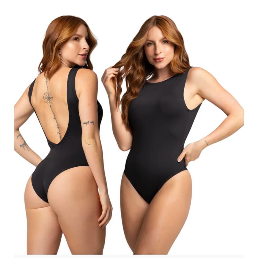 Maio Body Feminino Suplex Liso Costas Nua Moda Praia Verão 2024 Oferta Relâmpago Hoje