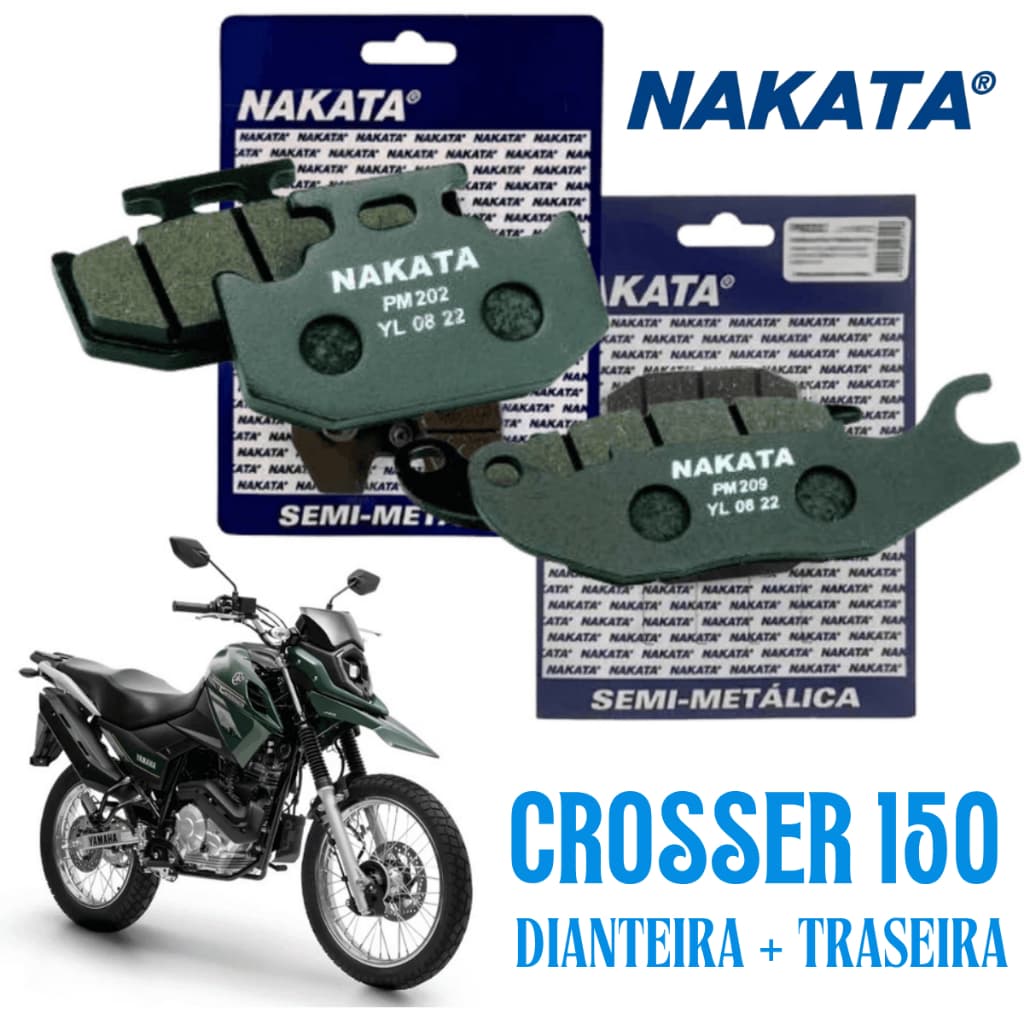 Kit  Pastilha De Freio Dianteira + Traseira Crosser 150 2019 2020 2021 2022 2023 2024 Nakata Original