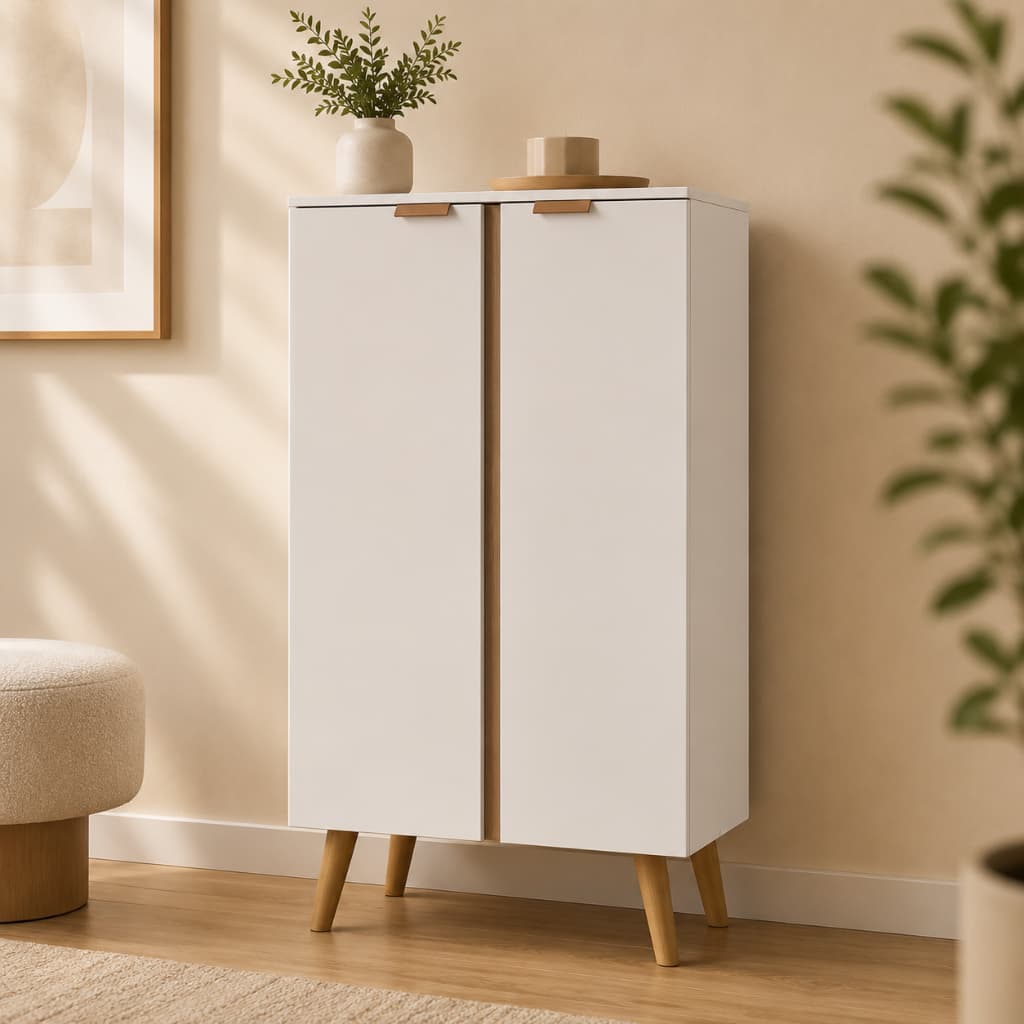 * PROMOÇÃO * Armário Multiuso 2 Portas e 3 Prateleiras Organizador Sapateira Banheiro Cozinha Lavanderia Quarto