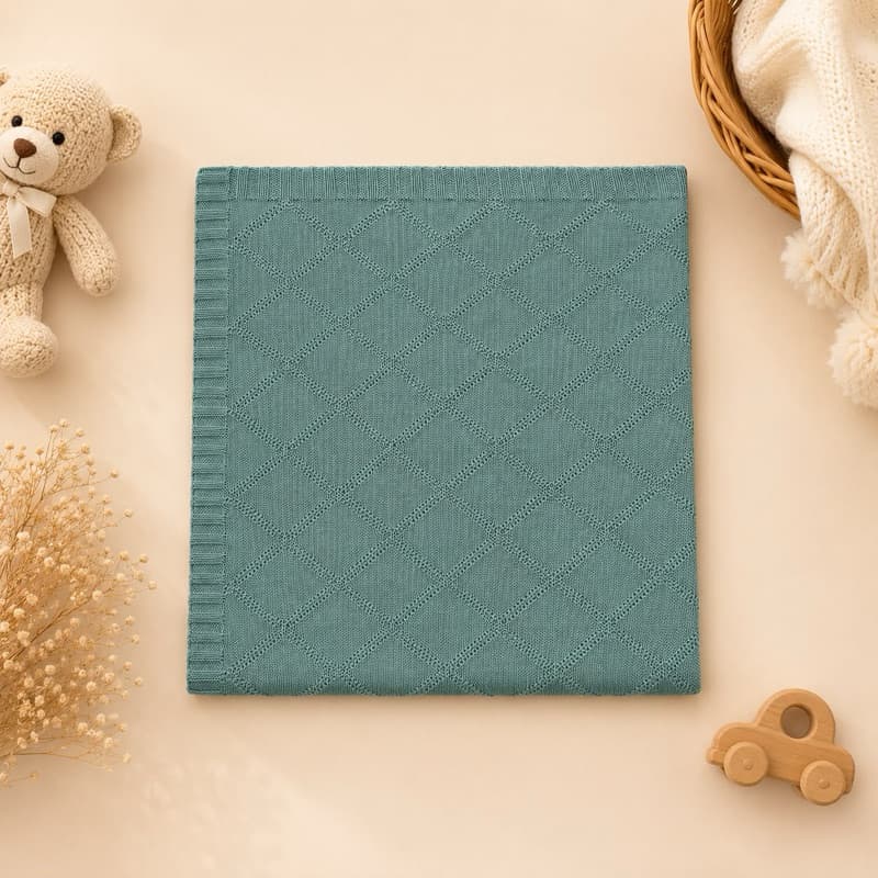 Manta Cobertor de Tricot para bebê Saída Maternidade Enxoval