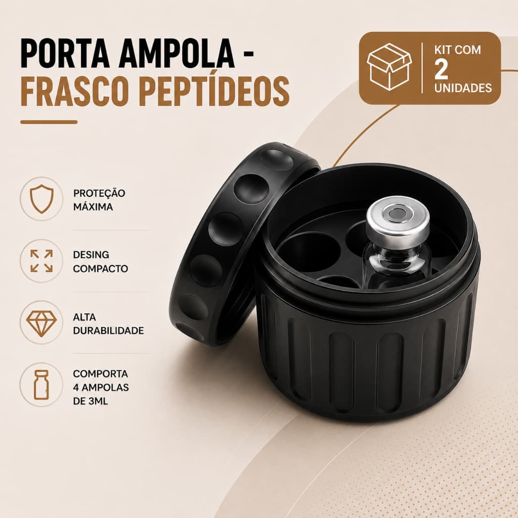 Porta Frascos Ampolas 3ml a 5ml Kit 2 UN Organizador Rémedios Tirze Premium Compacto Transporte Seguro