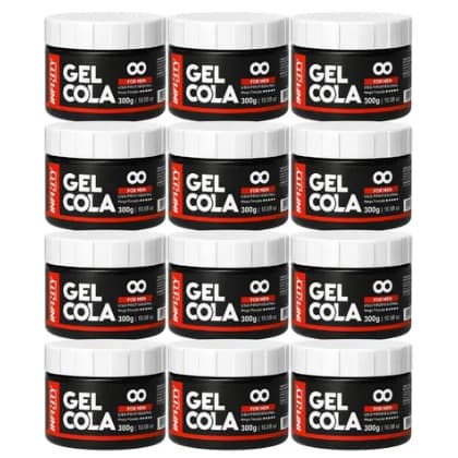 Kit 12 Gel Cola Infinity Profissional Fixação Forte Modelador de Cabelo Barbearia 300g